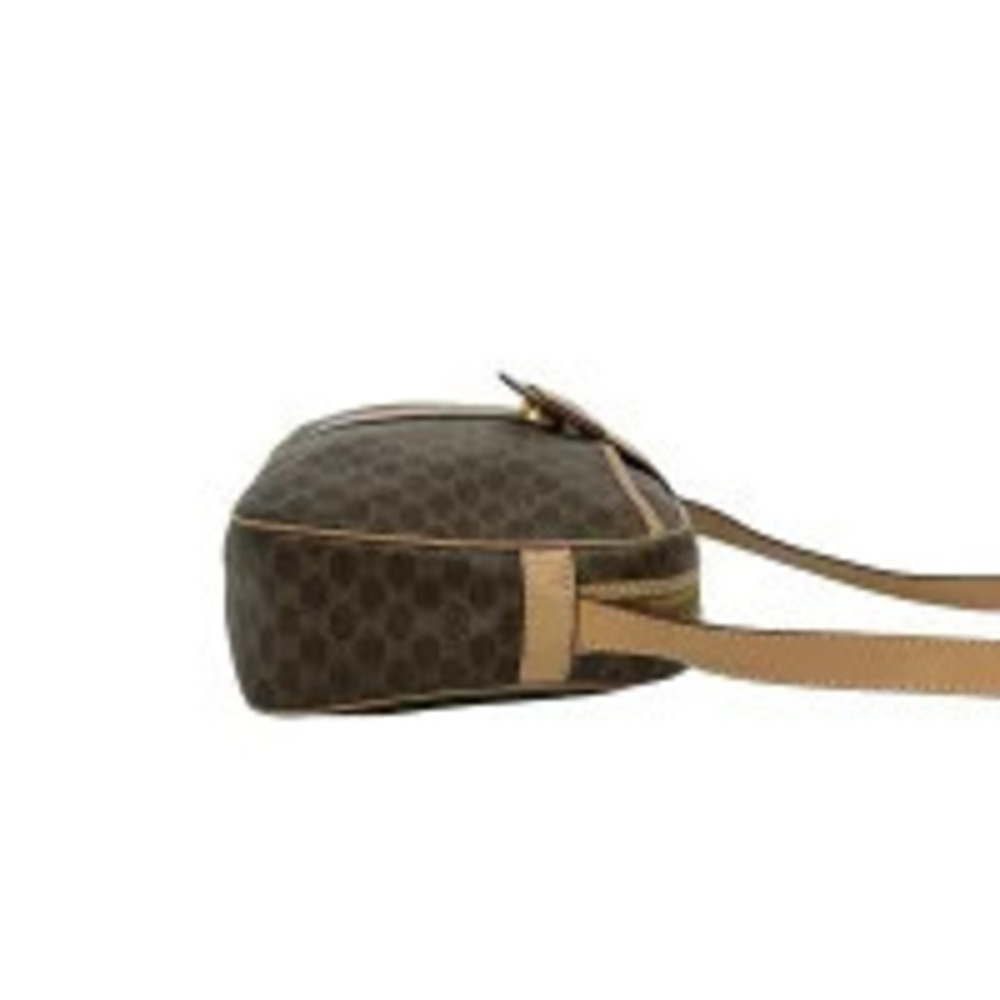 Celine Macadam Blazon Triomphe Leather Shoulder Bag Pouch Clutch Brown - Picture 6 of 10
